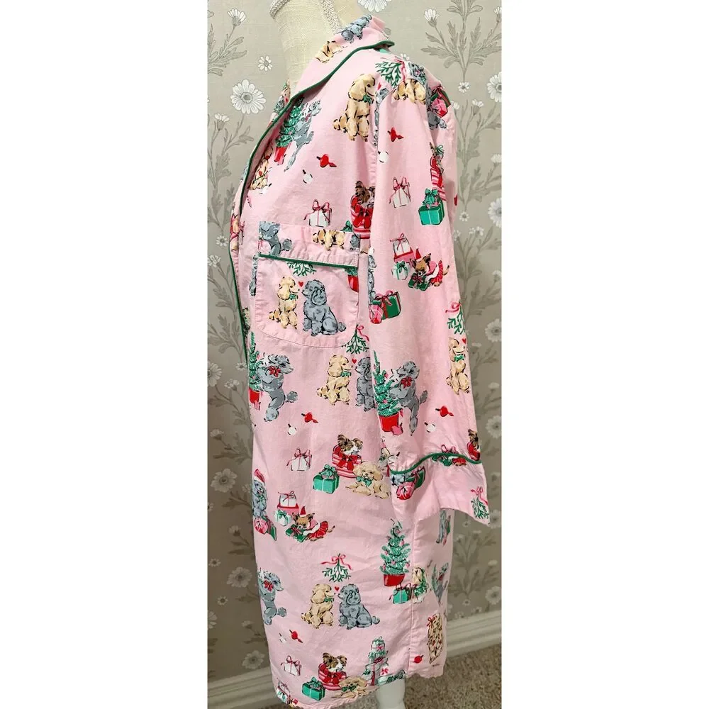 Printfresh x The Hiltons Christmas Poodle Party Sleep Shirt Dress CS